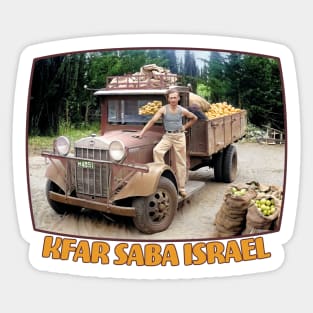 Israel, Kfar Saba. Farmer With Fruit. 1934 Sticker